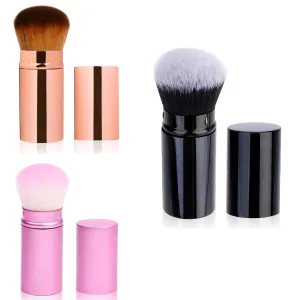 1 1 1 Pack Foundation Brush for Liquid Makeup Flat Retractable Kabuki Brush Sunscreen Applicator for Kids, Bronzer, Cream or Flawless Powder Makeup