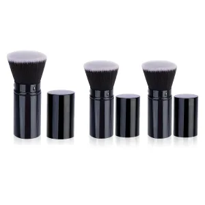 1 2 Pack Foundation Brush for Liquid Makeup Flat Retractable Kabuki Brush Sunscreen Applicator for Kids, Bronzer, Cream or Flawless Powder Makeup