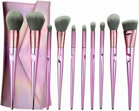 10pcs Makeup Brush Set Cosmetics Foundation Mixing Blush Eyeliner Powder Brush Makeup Brush Set With Bag