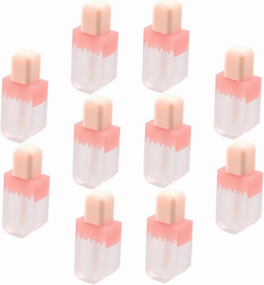 10Pcs Transparent Lip Gloss Tubes DIY Shaped Makeup Containers for Lip Oil and Liquid Blush Lightweight Travel Friendly Design for Women