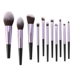 11pcs Makeup Brushes Sets Tools Cosmetic Powder Blush Lip Eyeshadow Concealer Foundation Brush Kit(D)