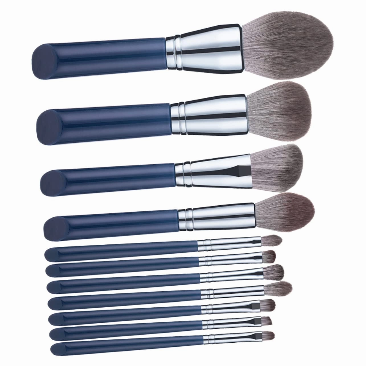 11PCS Makeup Brush for Beginners Soft Eye Shadow Tools for Blending Contouring and Highlighting for Teens Navy Color Easy to Clean and Maintain