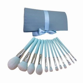 12-piece Professional Makeup Brush Set Wood Handles Silk Nylon Bristles Eye Shadow Foundation Blush Concealer Powder Eyebrows Women's Makeup Tools for Daily Use