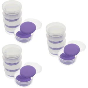 15sets Hydrophilic Round Makeup Sponges Dual-use Cosmetic Tools for Liquid and Powder Sponges Storage Cases