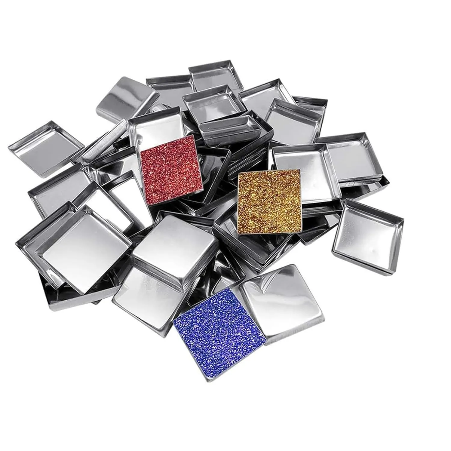 180pcs Empty Pans for Diy Eyeshadow Blusher Pressed Powder Makeup Square Containers for Crafting and Cosmetics for Pigment Pressing and Diy