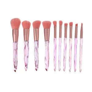 1Set Handle Makeup Brush Transparent Handle Beauty Brushes for Foundation Eyeshadow and More Essential Cosmetics Tool for Novice and Professional Makeup Artists