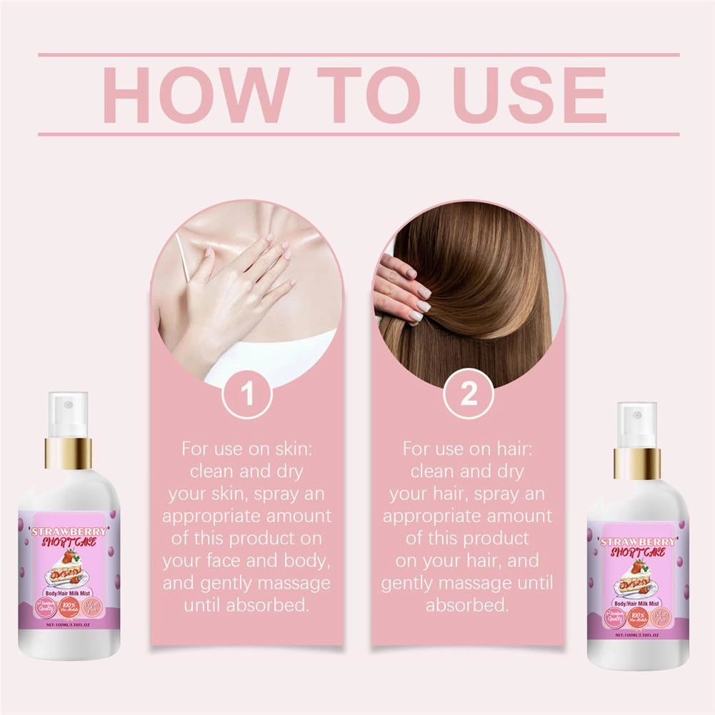 2025 New Vanilla and Cream Duo Body Mist, Sweet Body Milk Mist, Strawberry Body Spray, Marshmallow Blush Body Milk, Strawberry Shortcake Body Oil (A, Coconut 2 Pcs)