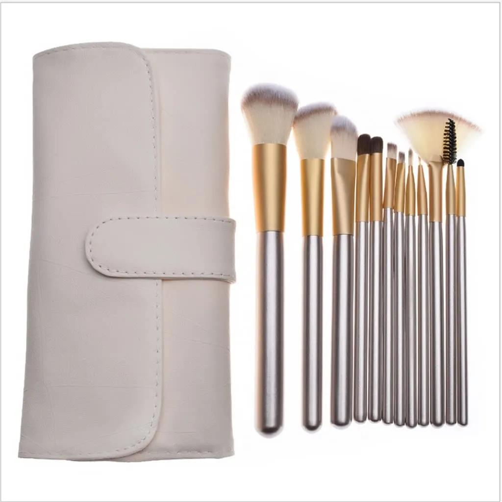 24pcs Makeup Brushes Beige Handle Concealer Foundation Fan Brush for Eyeshadow Eyebrow Lip Powder Blending Brushes Tools