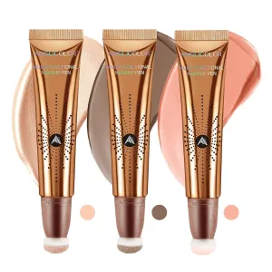 3PC Liquid Contour Blush Highlighter Beauty Wand Set - Smooth & Lightweight Contour Stick for Liquid Contour, Blush, Highlighter Application, Vegan & Cruelty-Free (01 04 05)