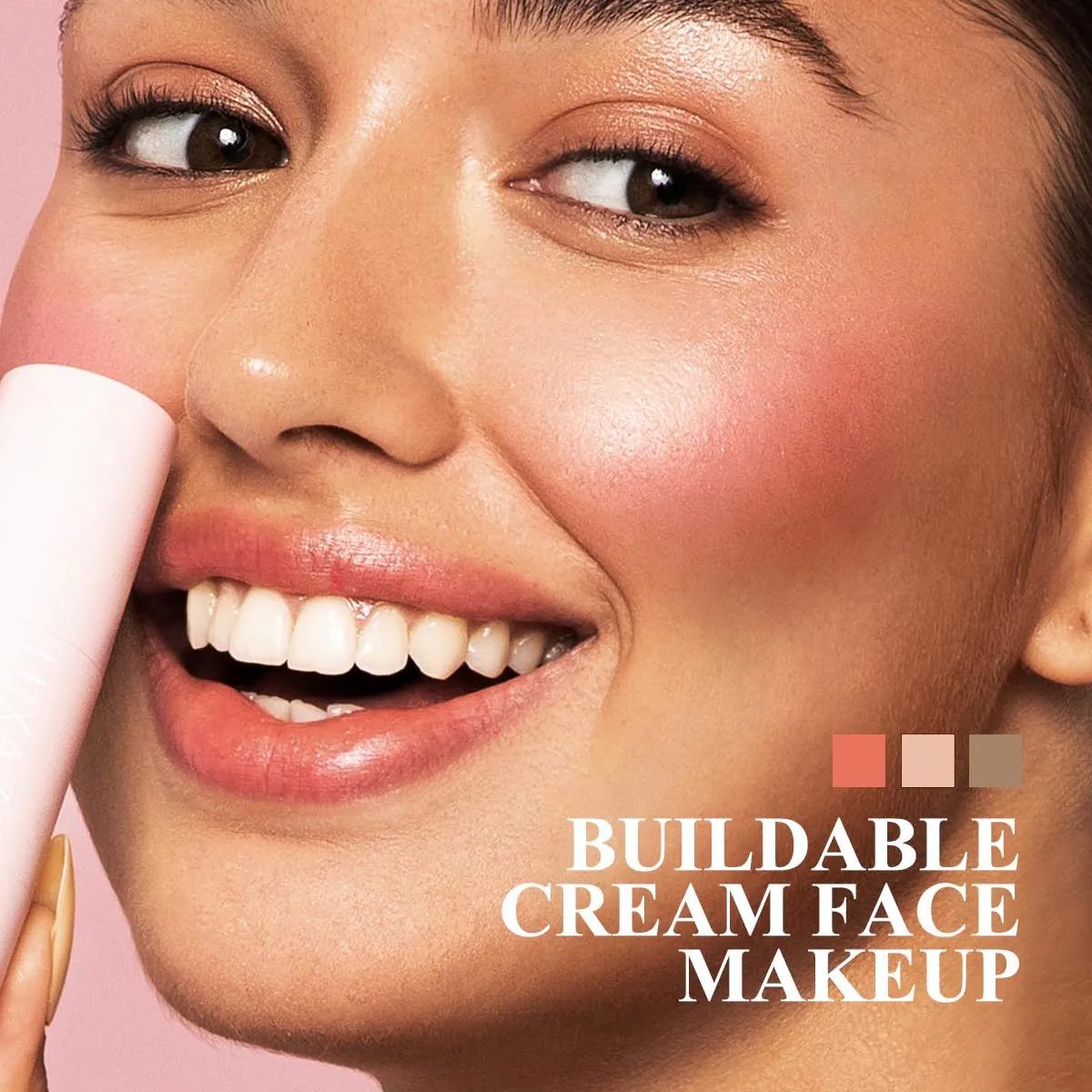 3PCS Cream Blush Contour Highlighter Bronzer Stick Makeup Set for Girls and Women #HCB5 Tanned