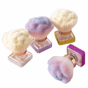 4 PCS Shiny Rhinestone Nail Fust Brush Women Makeup Tools Blush Brush Powder Brush,1