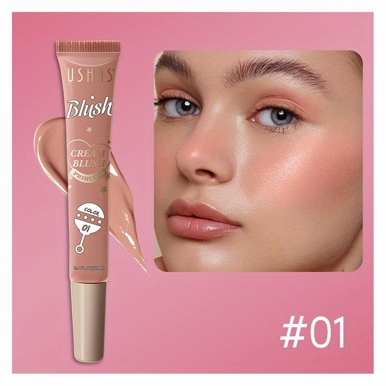 6pc 4-color Liquid Blush, Eye Shadow, Lip And Cheek Dual-use, Natural Fine Shimmering Highlight (Color : 01-6PC)