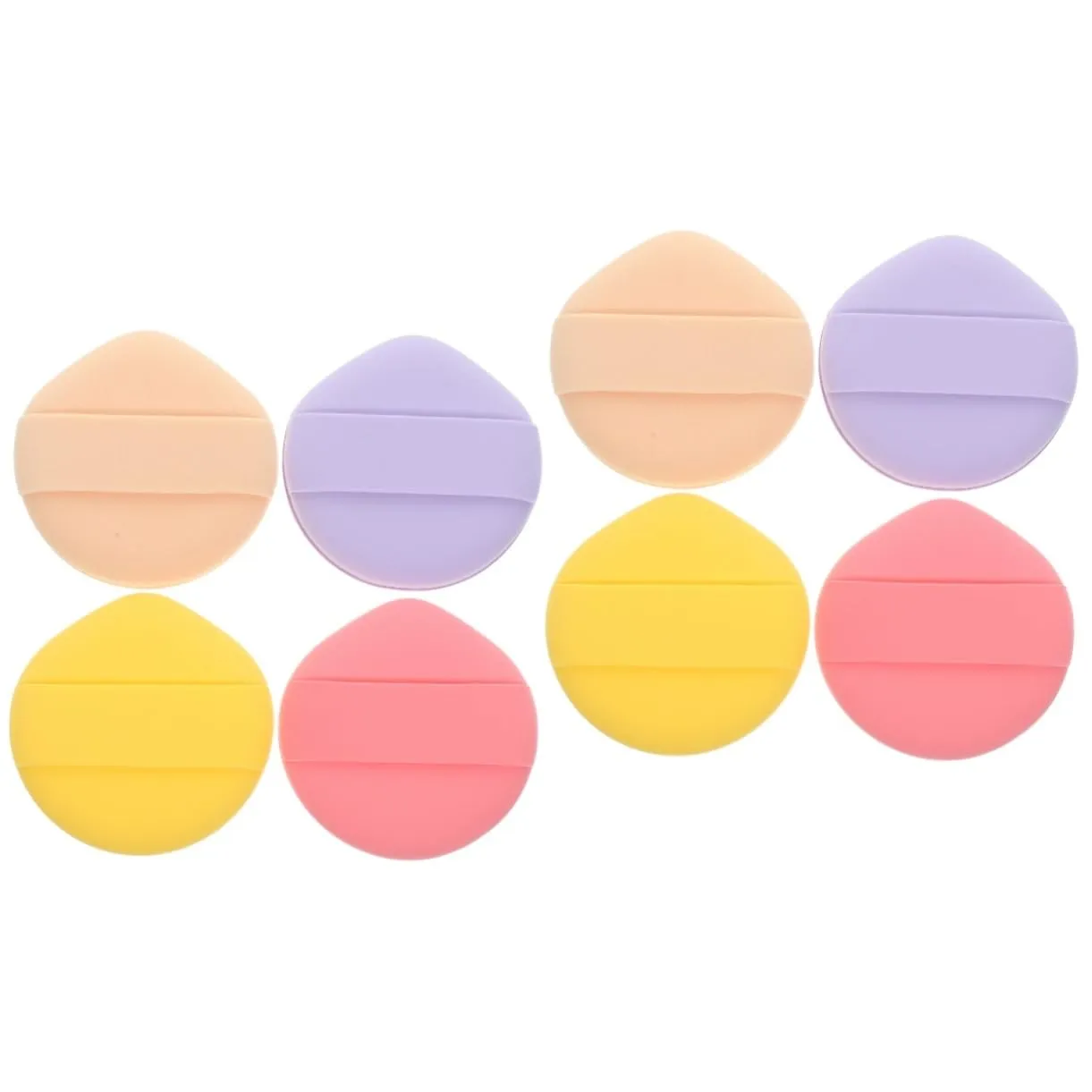8pcs Reusable Makeup Sponges for Blending Dual-sided Powder Wide Straps Soft and Skin-friendly Foundation Applicators for Women for Loose Powder and Cream Products