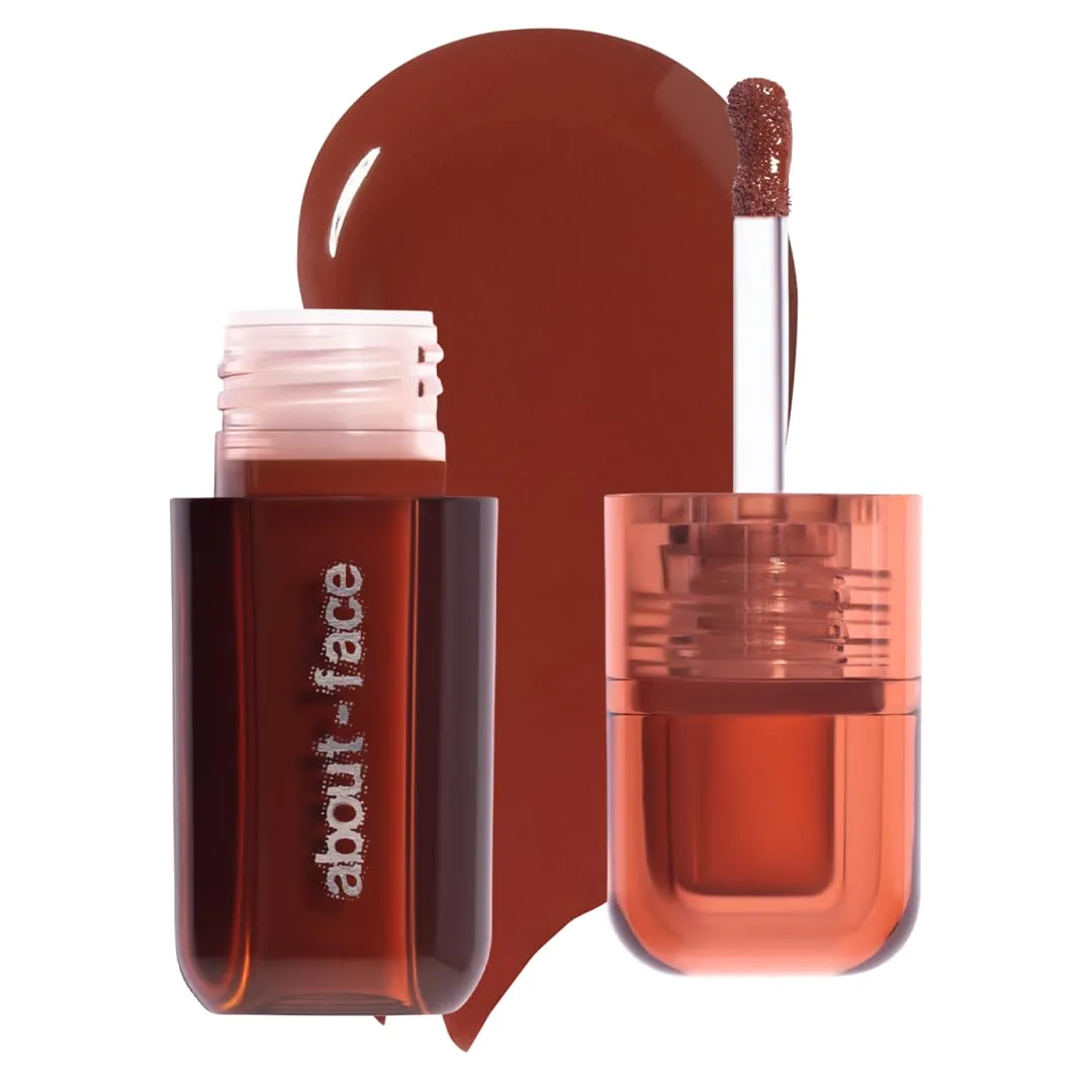 about-face Blush Rush Liquid Blush – Hydrating, Buildable Formula with Jojoba Oil, Hyaluronic Acid, and Squalane – Long-Lasting Dewy Finish – Vegan & Cruelty-Free (Grand Prix – Rich Brown)