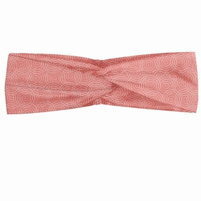 Ambesonne Abstract Headband for Women, Pattern of Basic Swirls or Spirals in Lively Tones Pencil Drawn by Hand, Elastic Comfy Hair Accessory Knotted Head Wrap Everyday Use, M-L, Coral and Blush