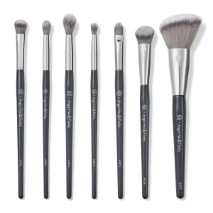 ANGIE HOT & FLASHY Brush Set (7PC) - Foundation Makeup Brushes - Brush for Liquid or Cream Foundations - Under-Eye Concealer | Bronzer, Blush & Highlighter Makeup Brush, Black
