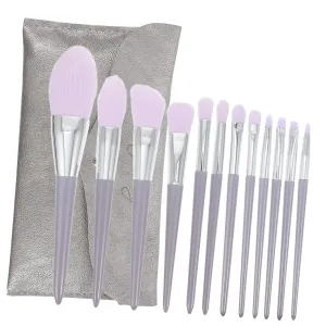 Angoily 12pcs Makeup Brush Set Case Women's Blush Brush Fluffy Blush Loose Powder Brush Foundation Brush Eyeshadow Brush Eyebrow Brush -in-one Makeup Kit