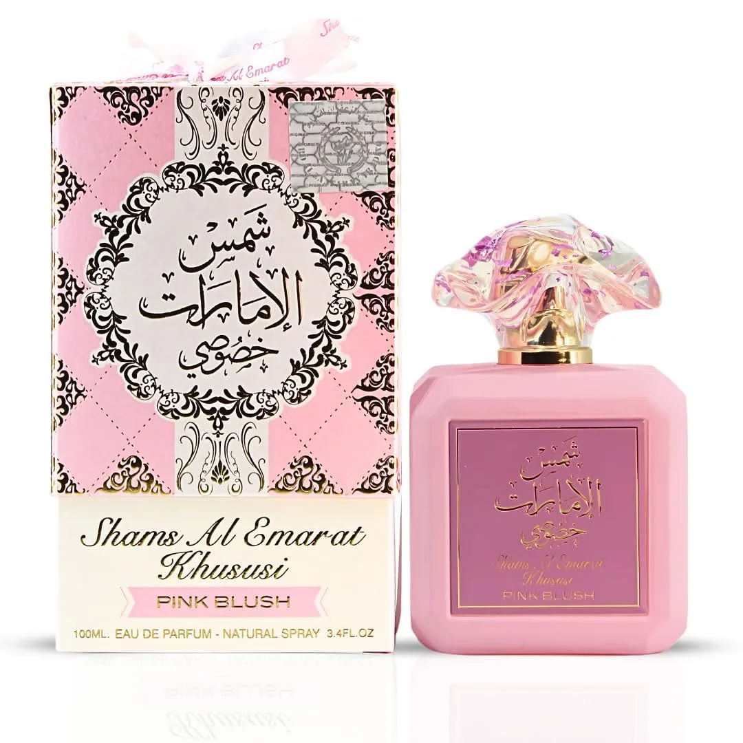 Ard Al Zaafaran Pink Blush Shams Al Emarat Khususi Eau De Parfum For Women Spray 100 ML (3.4 OZ) Long Lasting Arabian Perfumes For Women - Elegant & Sweet Ladies Perfume for Every Occasion (Pack of 3)