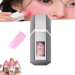 Aztk Liquid Blush, Aztk Blusher, Aztk Jello Color Liquid Blush, Aztk Blush Highlight Contour 3 in 1 for Women, Liquid Blush with Sponge Head, Long-Wearing, Sweat Proof (JC02)