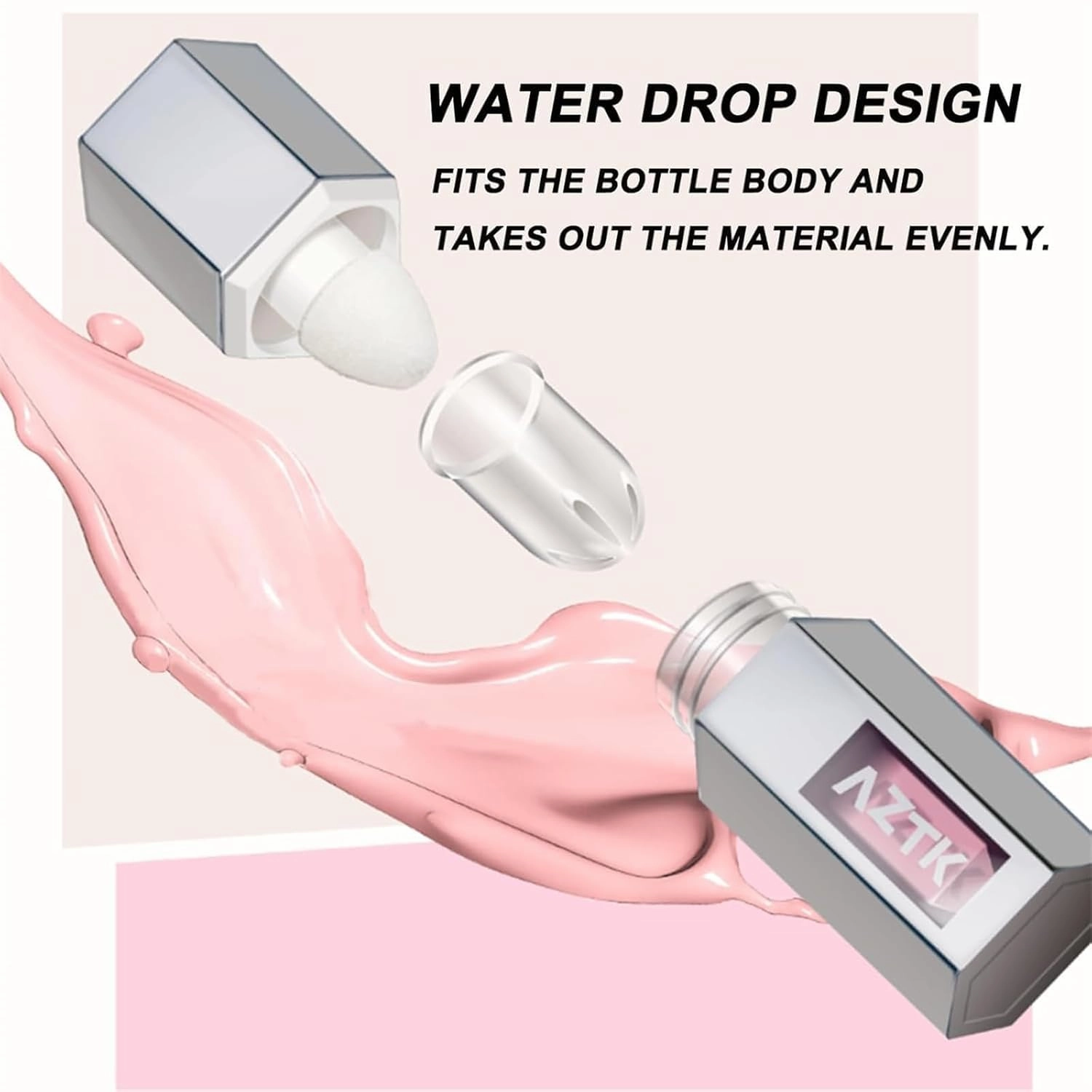 Aztk Liquid Blush, Jello Color, 3 in 1 for Women, Liquid Blush with Sponge Head, Long-Wearing, Sweat Proof (JC04)