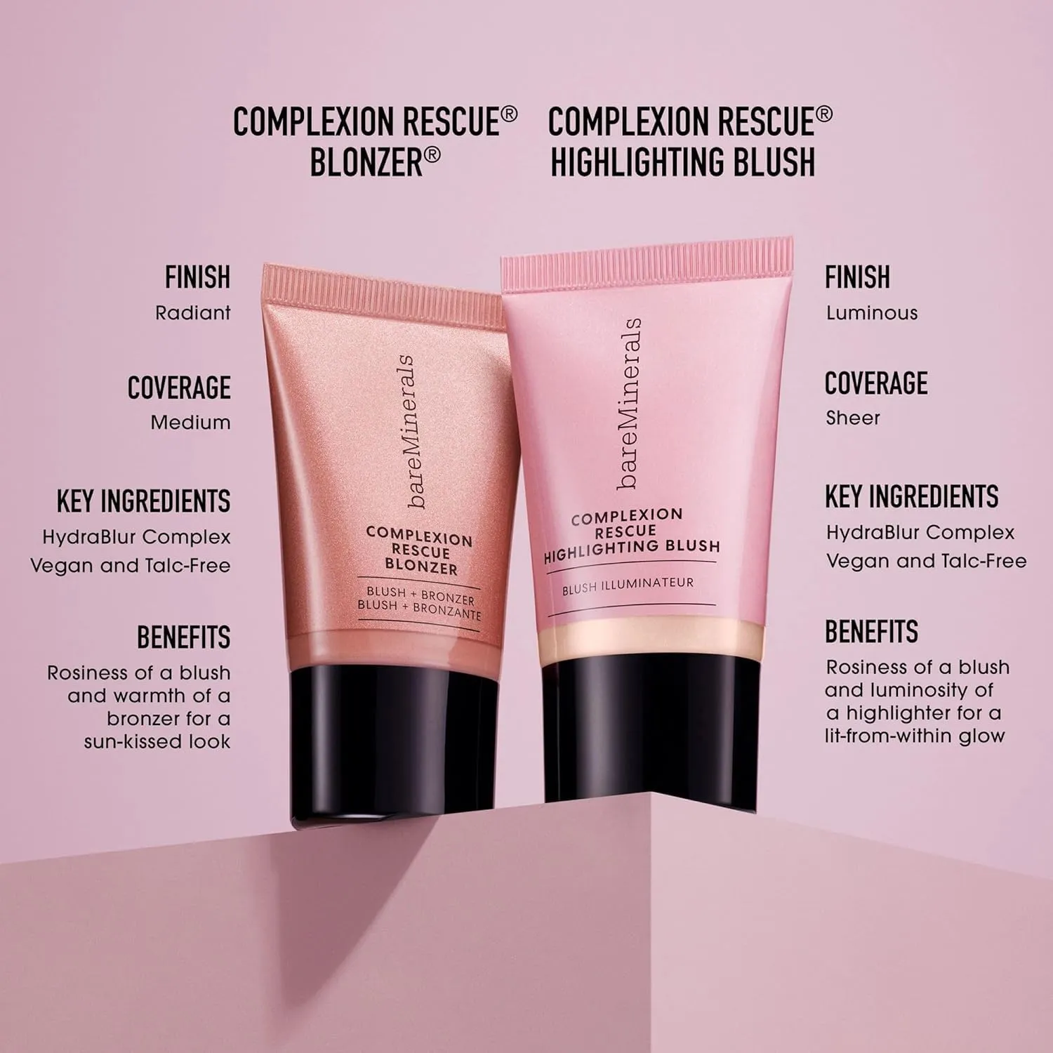 bareMinerals Complexion Rescue Liquid Blonzer, Blush   Bronzer Hybrid, Bronzer Blush for a Sun-Kissed Glow, Buildable Face Bronzer   Blush for Cheeks, Gel-Cream, Vegan