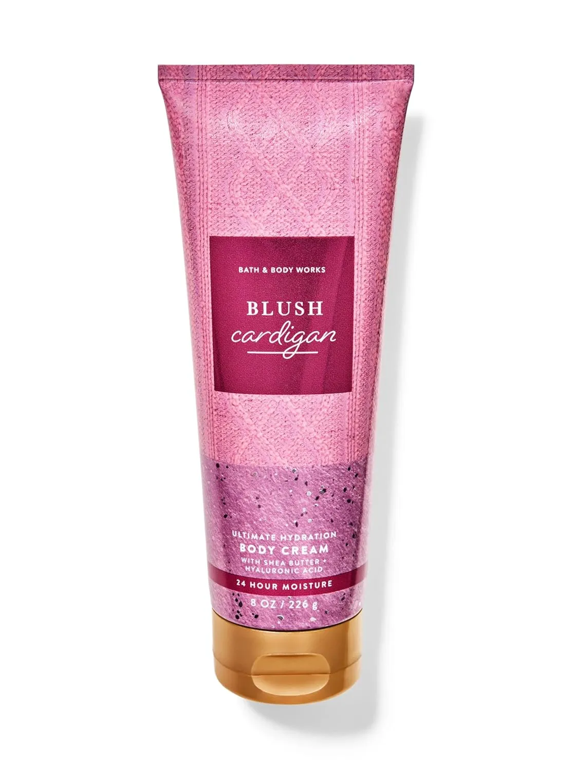 Bath and Body Blush Cardigan Ultimate Hydration Body Cream 8 oz / 226 g Fragrance notes: sweet raspberries, sugar-dipped violet and warm amber