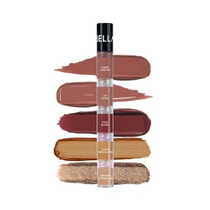 Bella & Vita High Five 5-in-1 Face Glam Makeup Stack- Eyeshadow, Highlighter, Lip Gloss, Lipstick & Blush | Long-Lasting, Smudge-Proof, Travel-Friendly | Fresh Face | 4.3ml