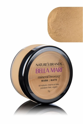 Bella Mari Natural Mineral Bronzer, Warm (Matte); 0.2oz