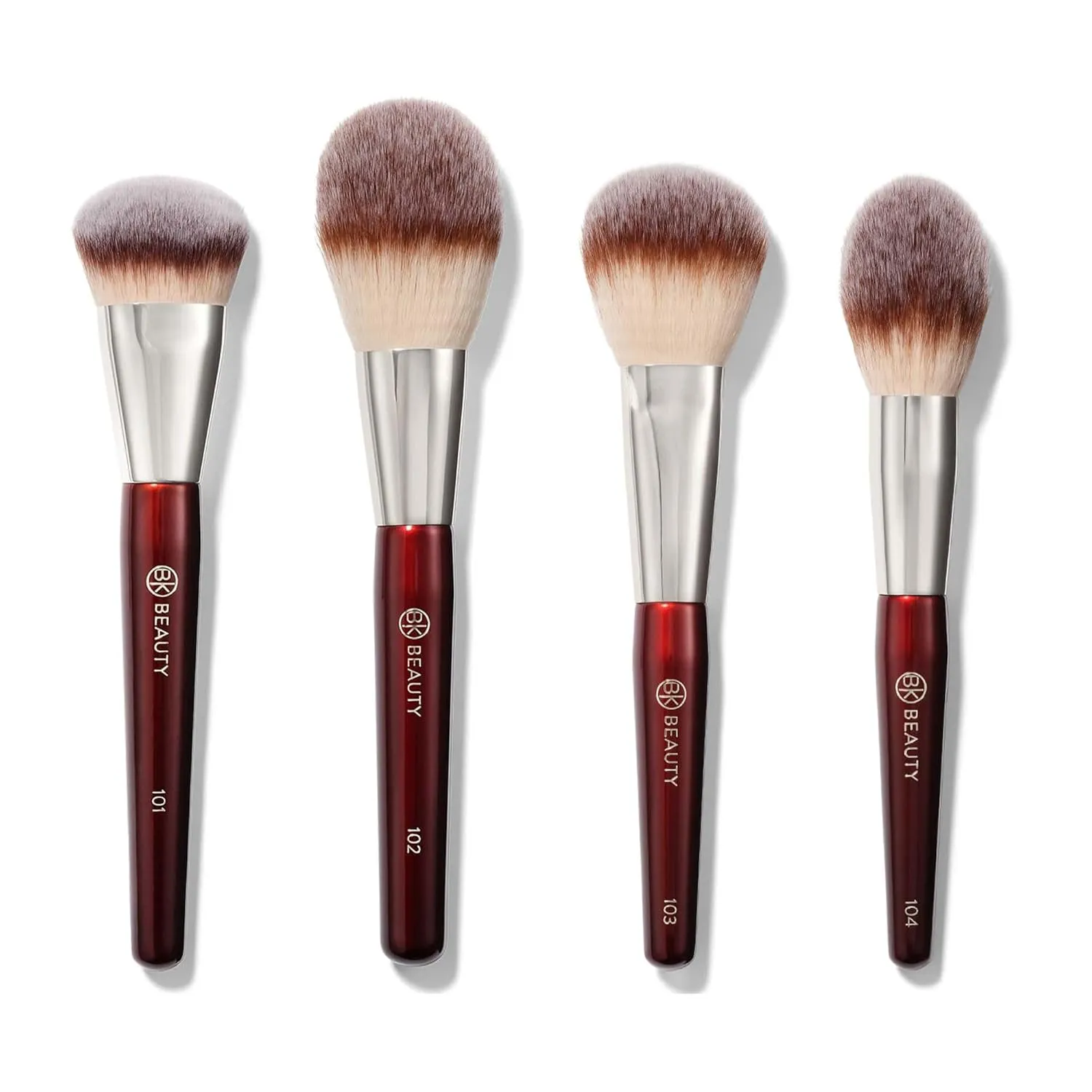 BK BEAUTY - ESSENTIALS FACE BRUSH SET (4PC) - Professional Makeup Brush Set for Liquid or Cream Foundations, Powder, Bronzer, Blush | Premium Makeup Brushes for Flawless Application