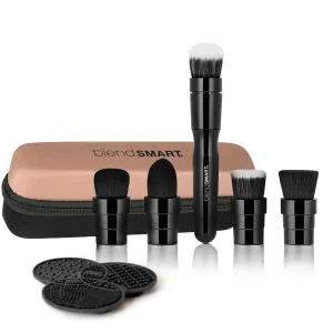 blendSMART Full Artistry Electric Rotating Makeup Brush Set 5 brushes   Travel Case and Cleansing Mat