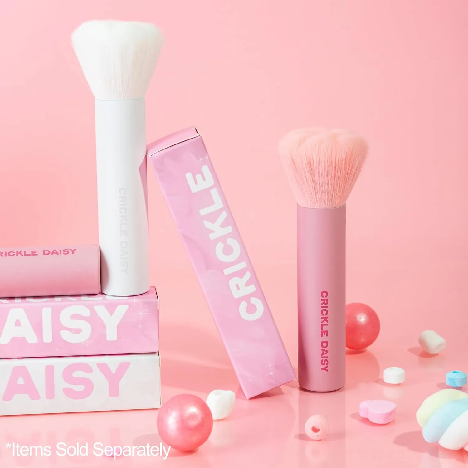 Bloom Baby Powder Brushes - Ultra-Soft Vegan Fibers, Foundation Blending Brush, Highlight Your Skin's Natural Beauty - Perfect for Makeup Powder Application, Blush, Bubblegum Scented