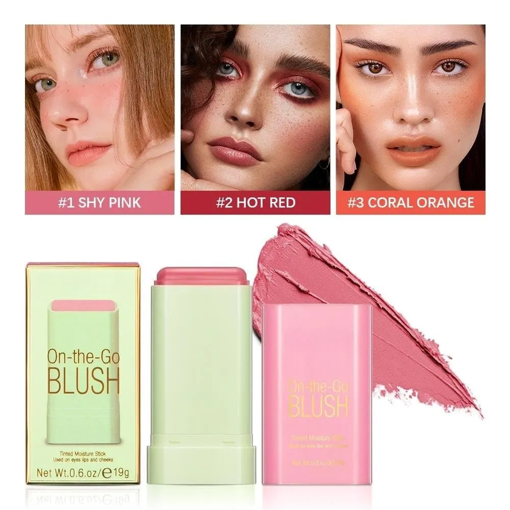 Blush Rare Beauty Liquid Blush Cream Blush Stick For Cheeks Natural Blendable Powder Blusher Stick On The Go Blush Brushes For Makeup Cheeks,Natural Waterproof, Long Lasting (3PC)
