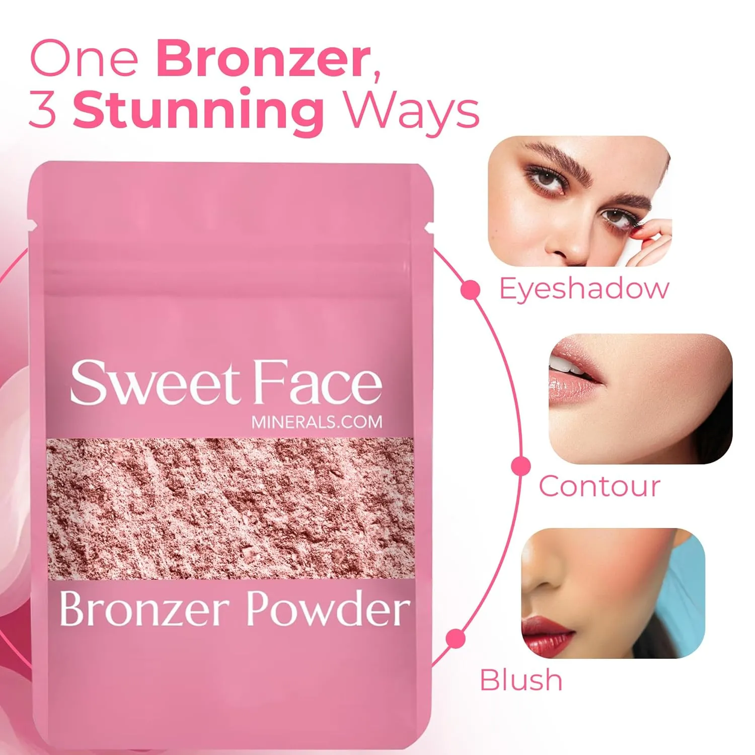 BRONZER BULK POWDER (1 Pound Refill Pouch) Mineral Makeup Loose Bronzing Warmth Tanning Baked On Bare Face Sun Kissed Coppertone Glow Shimmering Illuminating Glow Hypoallergenic Vegan Cruelty-Free