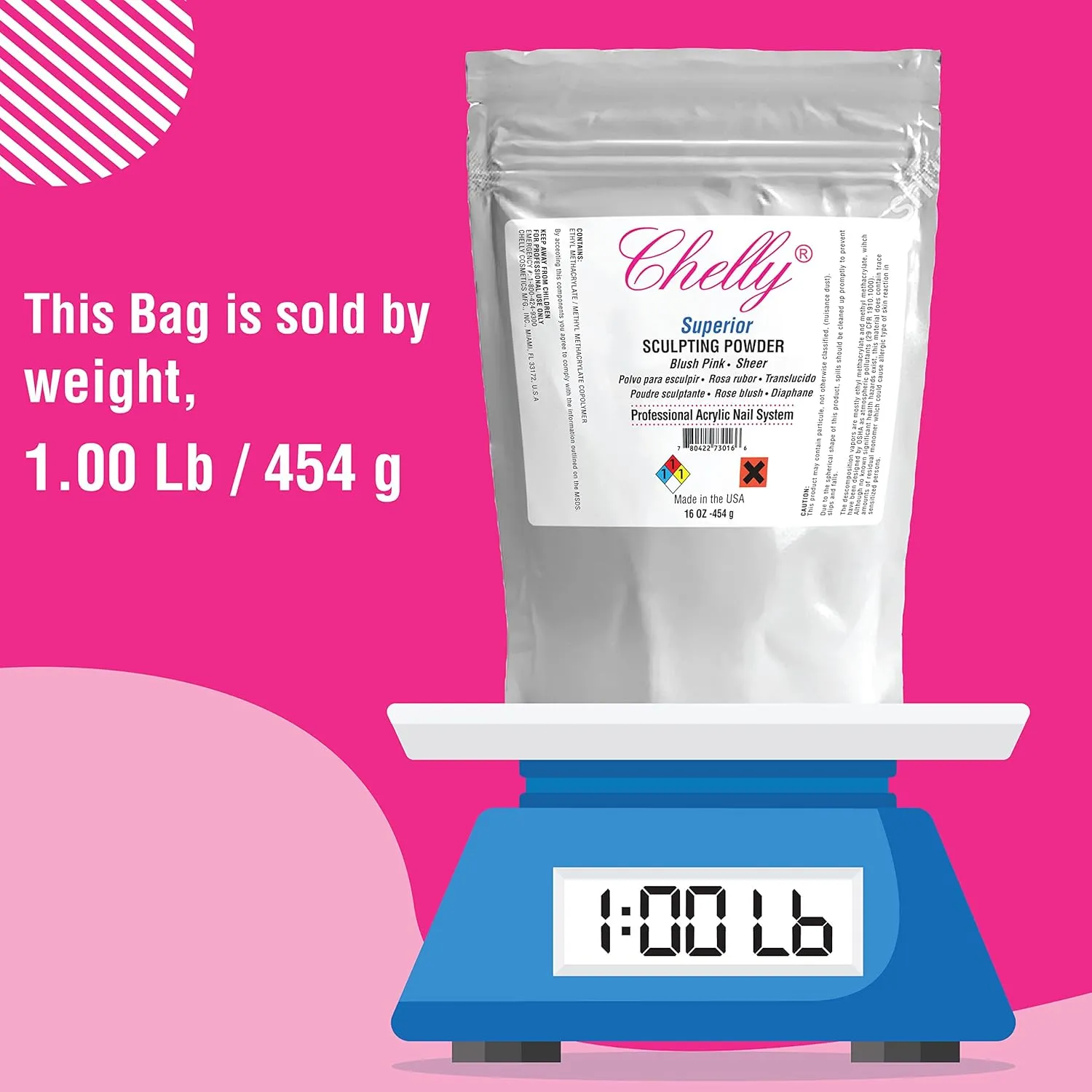 Chelly Superior VALUE PACK Sculpting Powder Professional Acrylic Nail System 16 oz   Acrylic Liquid monomer 16oz   Acid-Free Primer XTRABOND for Acrylic & UV Gels 1 oz 30ml Nail (Blush Pink)