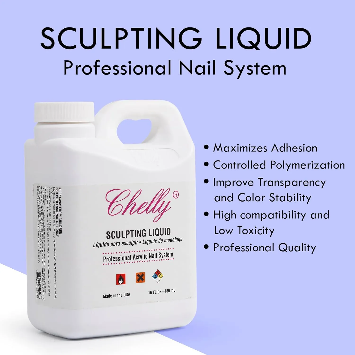Chelly Superior VALUE PACK Sculpting Powder Professional Acrylic Nail System 16 oz   Acrylic Liquid monomer 16oz   Acid-Free Primer XTRABOND for Acrylic & UV Gels 1 oz 30ml Nail (Blush Pink)