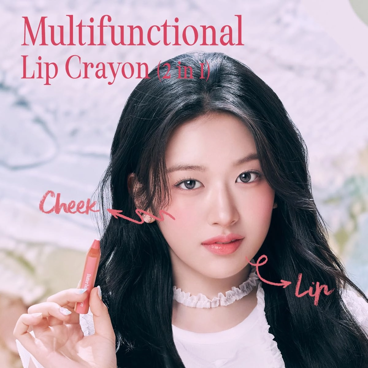 CLIO Butter Balm Crayon, 2-in-1 Lip and Cheek Tint, Buildable Lightweight Cream Blush, Crayon Lipstick Makeup (004 MODERN ART BEIGE, One Size)