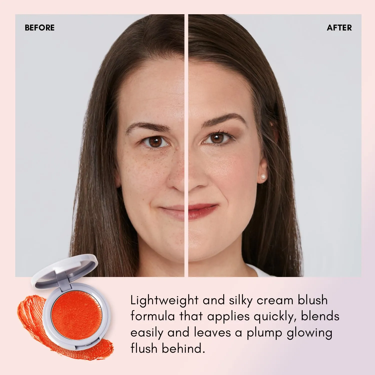 Clover Pressed Silk Blushing Balm | Natural Looking Blush, Glowing Skin, Easy to Blend | Cruelty-Free & Vegan Cream Blush For Cheeks (Juiced)