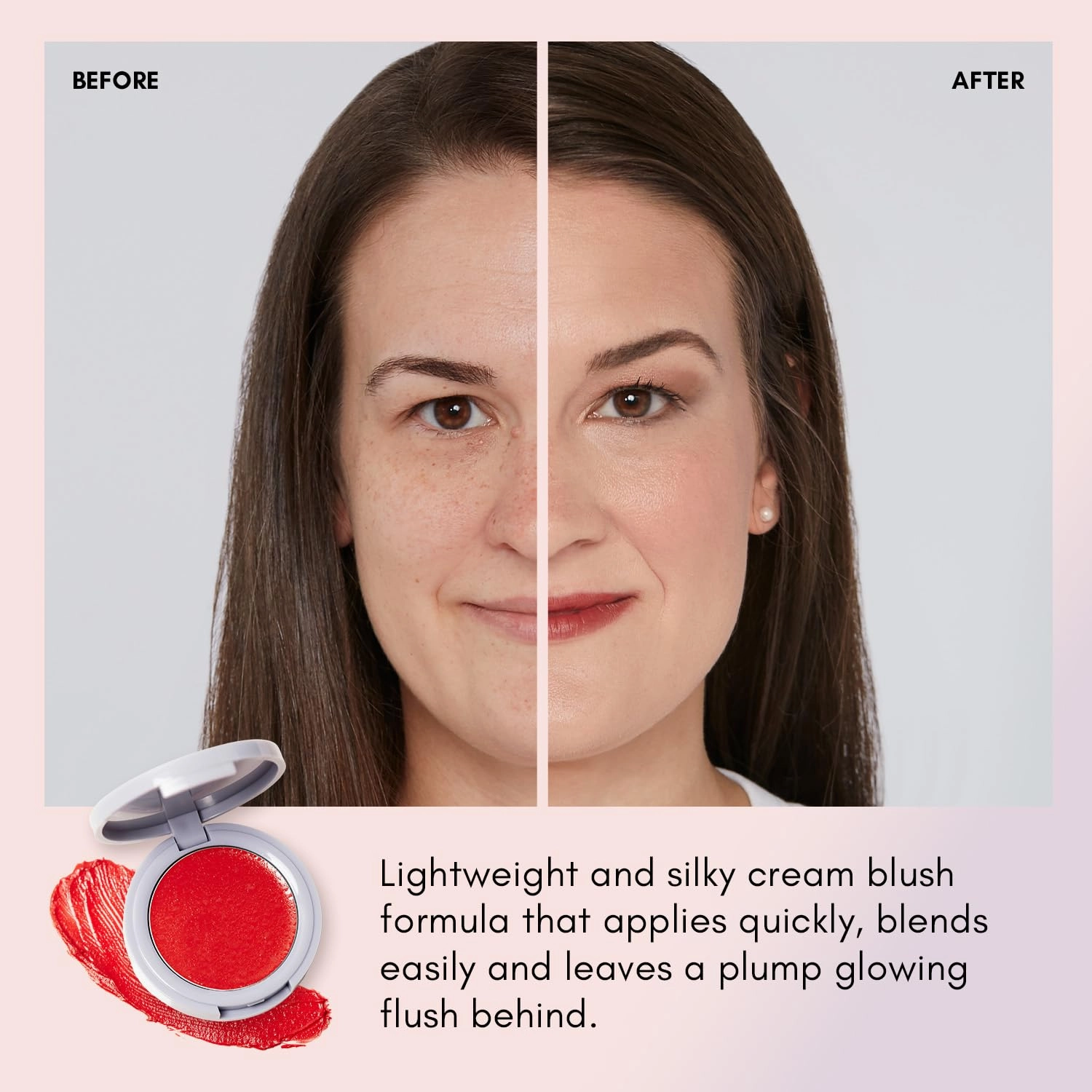 Clover Pressed Silk Blushing Balm | Natural Looking Blush, Glowing Skin, Easy to Blend | Cruelty-Free & Vegan Cream Blush For Cheeks (Broadwalk)