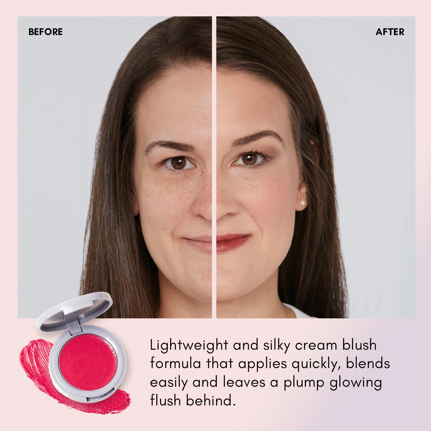 Clover Pressed Silk Blushing Balm | Natural Looking Blush, Glowing Skin, Easy to Blend | Cruelty-Free & Vegan Cream Blush For Cheeks (Heartthrob)