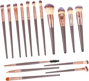 Complete Makeup Brush Set 16pcs Kit for Face Application Blush Foundation Eye Powder Brush Made