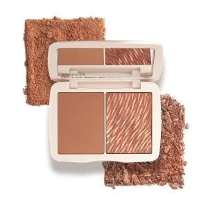 COVER FX Monochromatic Powder Bronzer Duo - Sunkissed Bronze - Soft Matte   Luminous Shimmer Finish - Create Custom, High Impact Bronze Glow
