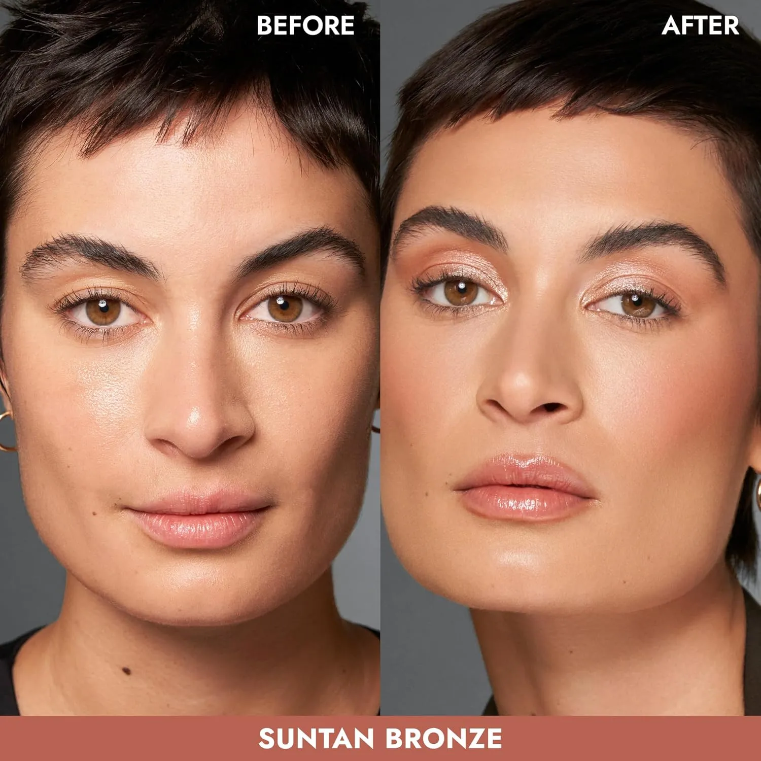 COVER FX Monochromatic Powder Bronzer Duo - Sunkissed Bronze - Soft Matte   Luminous Shimmer Finish - Create Custom, High Impact Bronze Glow