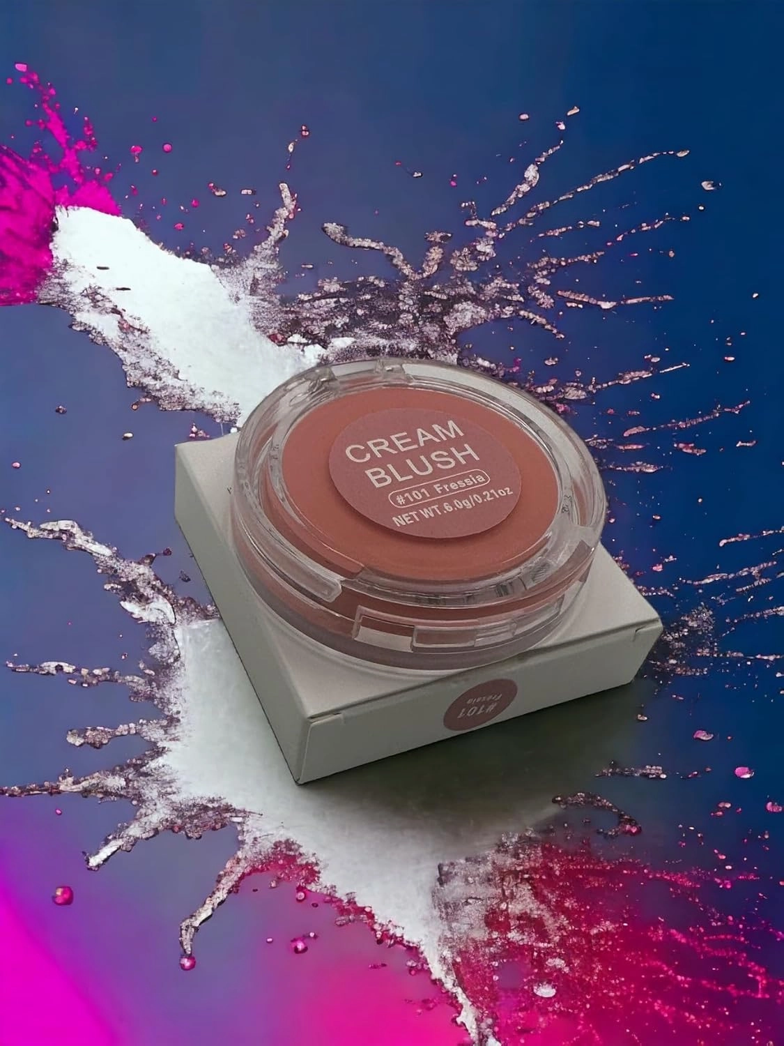 Cream blush monocromática, color lujosamente cremoso y mezclable, para ojos, labios y mejillas, peonía deslumbrante (Fressia, Strawberry, fressia,Berry,sunflower)