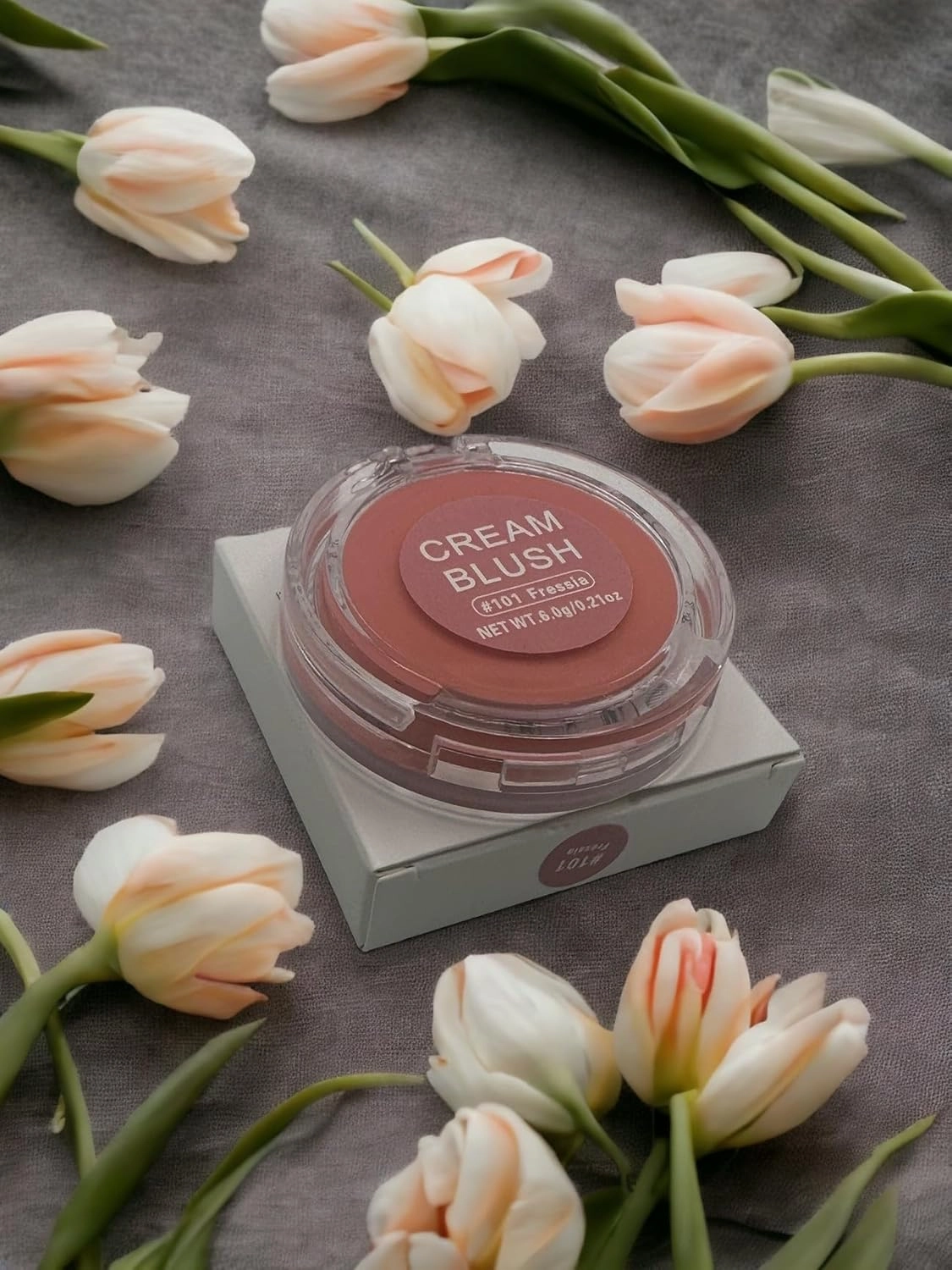 Cream blush monocromática, color lujosamente cremoso y mezclable, para ojos, labios y mejillas, peonía deslumbrante (Fressia, Strawberry, fressia,Berry,sunflower)