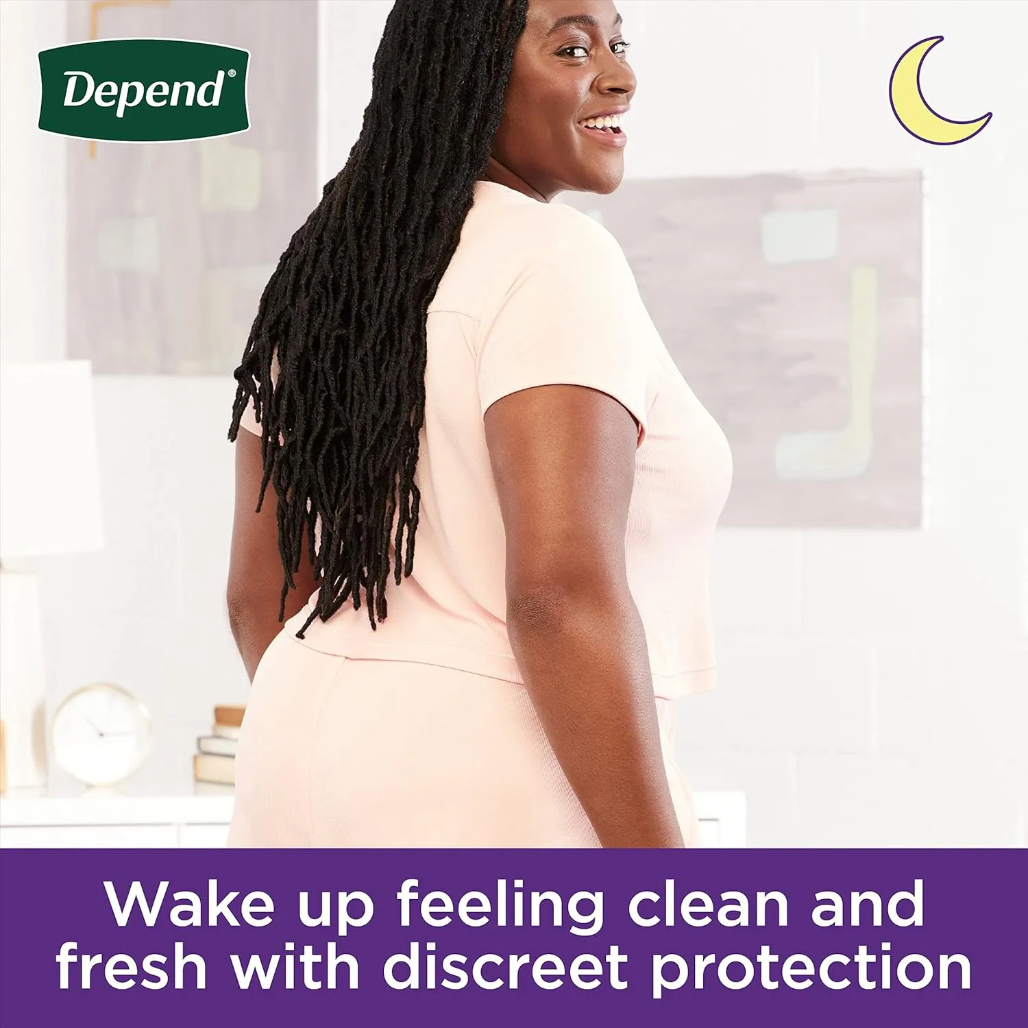 Depend Night Defense Adult Incontinence & Postpartum Bladder Leak Underwear for Women, Disposable, Overnight, Large, Blush, 14 Count, Packaging May Vary