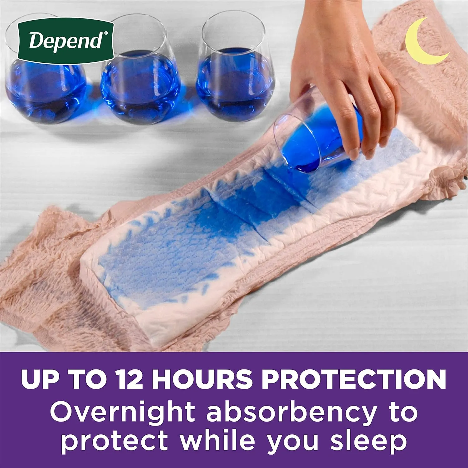 Depend Night Defense Adult Incontinence & Postpartum Bladder Leak Underwear for Women, Disposable, Overnight, Large, Blush, 14 Count, Packaging May Vary