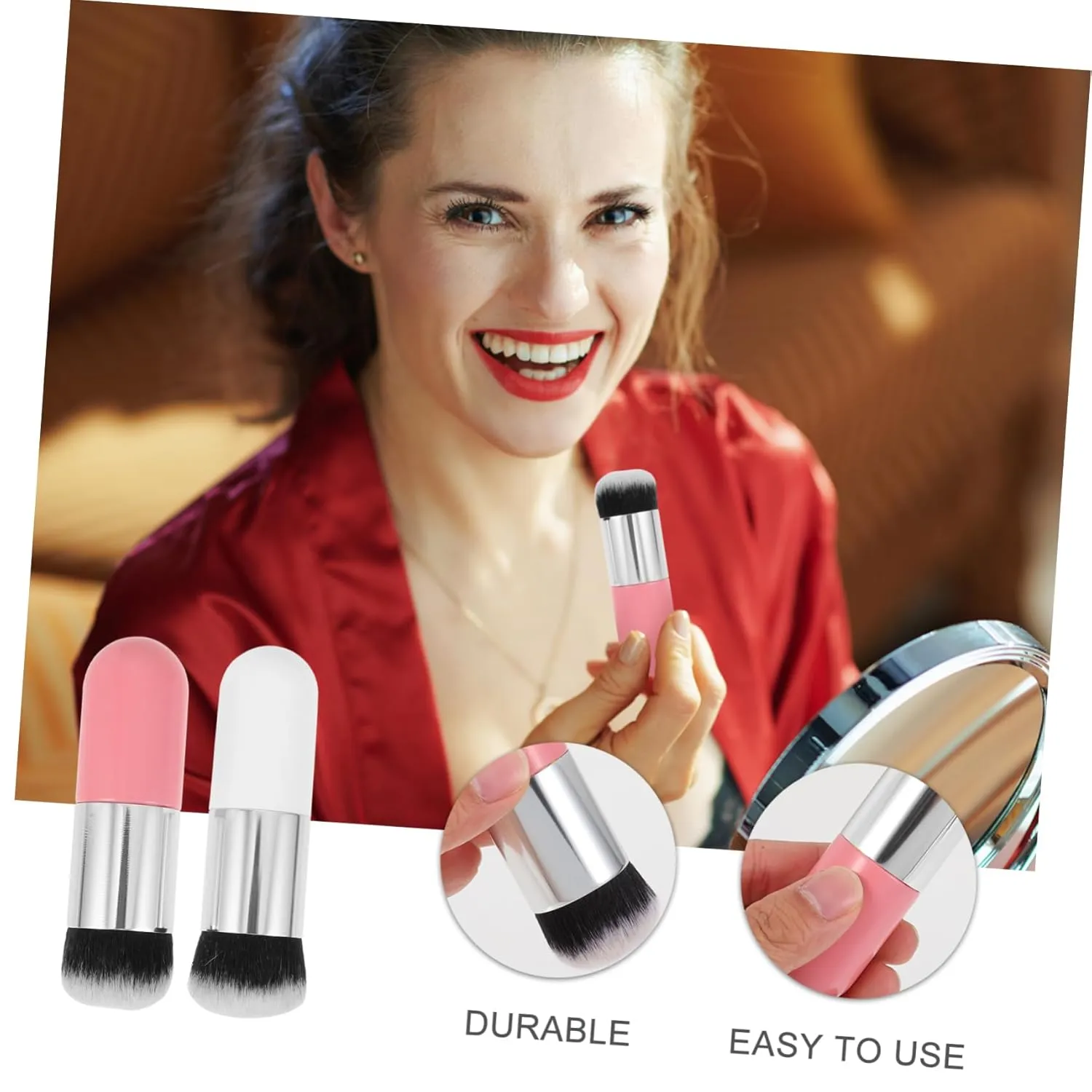 Didiseaon Sets Makeup Brush Set Sponge Two Sided Makeup Brush for Foundation Blush Fluffy Synthetic Hair Tool Pcs