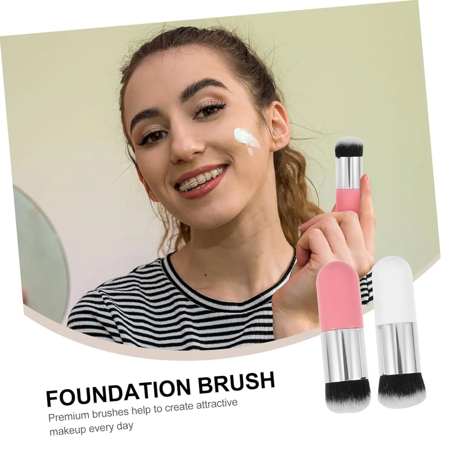 Didiseaon Sets Makeup Brush Set Sponge Two Sided Makeup Brush for Foundation Blush Fluffy Synthetic Hair Tool Pcs