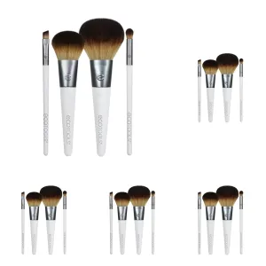 EcoTools On-The-Go Makeup Brush Kit, Travel-Friendly Brush Set, Convenient Makeup Tools for Powders, Blush, Bronzer, & Eyeshadows, Eco-Friendly, Synthetic Bristles, Cruelty-Free & Vegan, 5 Piece Set