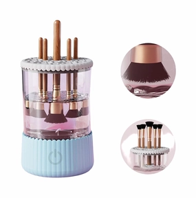 Electric Makeup Brush Cleaner, Automatic Spinning Makeup Brush Cleaner and Dryer for All Size Beauty Makeup Sponges & Brushes (Blue)